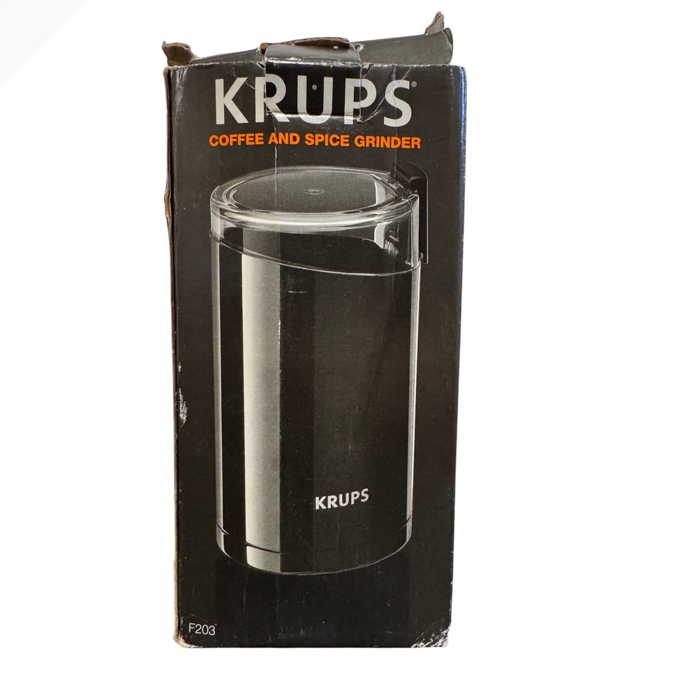 Krups F203 Coffee and Spice Grinder Black Stainless Steel Blade 3oz Capacity